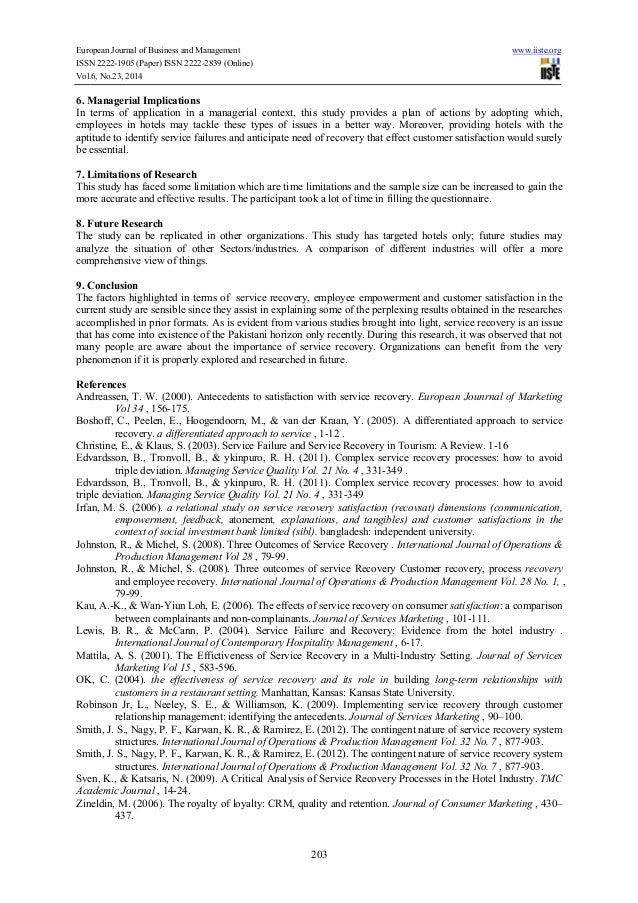 essay on service recovery